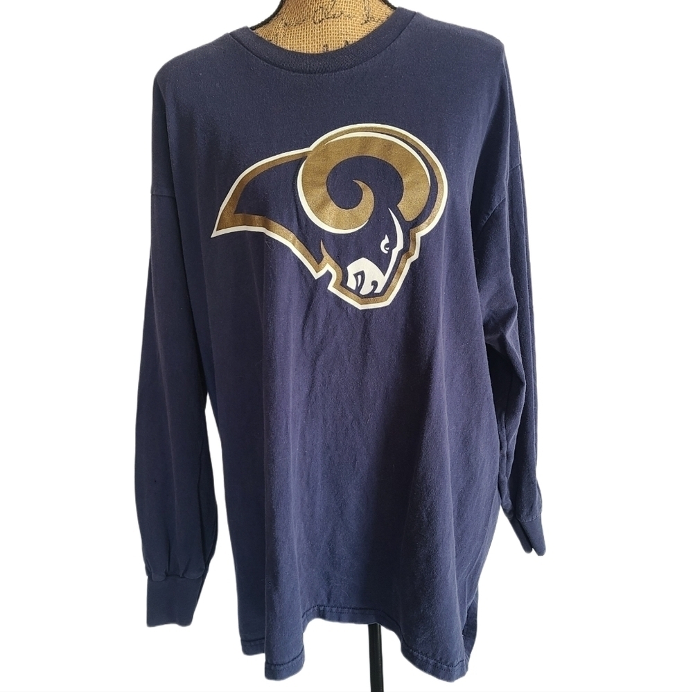 Vintage VF Imagewear Rams Logo Blue Long Sleeve T-Shirt